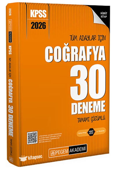 2026 KPSS Tüm Adaylar İçin Coğrafya 30 Deneme Tamamı Çözümlü Pegem Yayınları